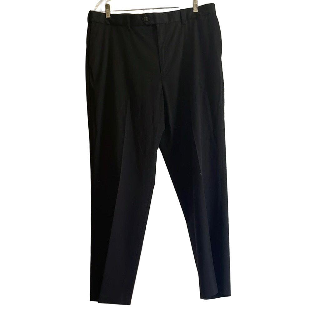 Perry Ellis Black Flat-Front Dress Pants 38x32